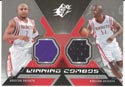 Authentic David Wesley & Charlie Ward Duel Game-Worn Jersey Card
