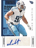 Mike Martin Rookie Autograph Card